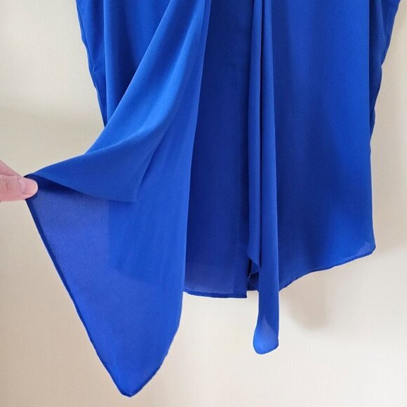 Bianca Nygard Top Womens 2X Blue Sleeveless Button Up Flowy Assymetric Hem Boho - Picture 3 of 14